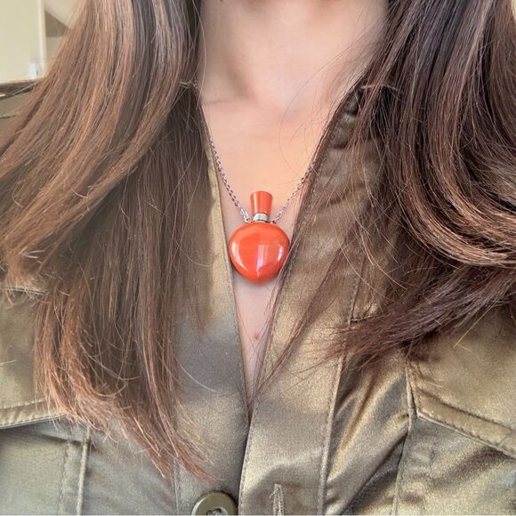 Red jasper Heart shape perfume bottle necklace love promise necklace - Picture 2 of 9